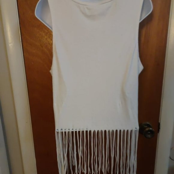 XHiliration Tank Top, with Elephant, String Bottom, White, M - Picture 6 of 7